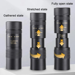 10-300X40 Zoom Monocular Spyglass Telescope