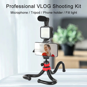 Smartphone Vlogging Kit with Tripod and Fill Light