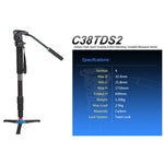 Load image into Gallery viewer, Carbon Fiber Tripod with S2 Head - Benro C38TDS2
