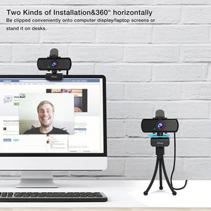 Webcam Microphone & Tripod - 1440p Full HD