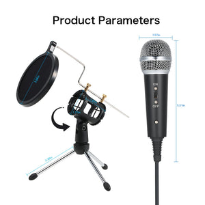 Professional Condenser Microphone with Mini MIC Stand