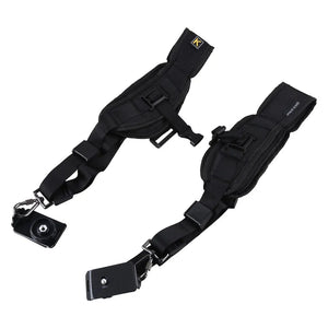 Black Dual Camera Shoulder Strap for DSLR Cameras