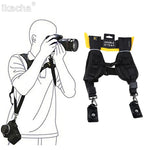 Load image into Gallery viewer, Black Dual Camera Shoulder Strap for DSLR Cameras
