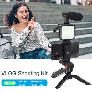 Smartphone Vlogging Kit with Tripod and Fill Light