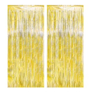 2Pcs 2m Tinsel Curtain Party Background Decor