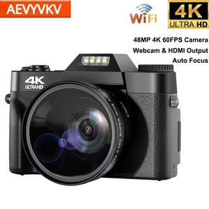 Digital Camera with Flip Screen - AEVYVKV Professional 4K WiFi