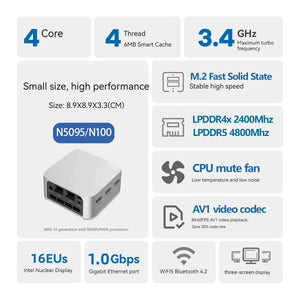 Mini PC Intel Celeron N5095 Desktop