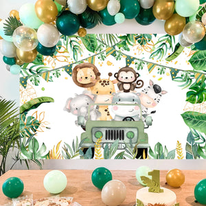 Jungle Animal Safari Party Background Backdrop