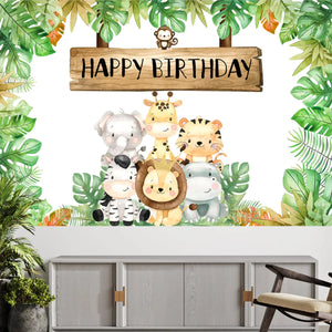 Jungle Animal Safari Party Background Backdrop