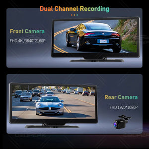 K2 10.26" Dash Cam 4K Rearview Camera Carplay & Android Auto