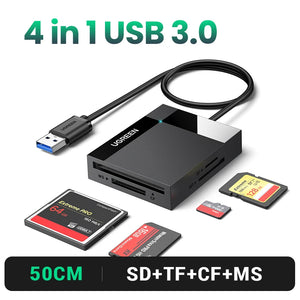 Card Reader SD Micro SD TF CF MS 4-in-1 USB-C/USB3.0