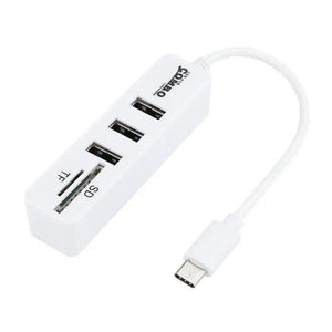 Card Reader Adapter USB Hub Combo 3-Port Splitter & SD TF