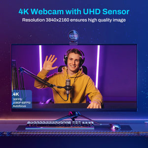 Streaming Webcam 4K 1080P 60FPS USB Camera