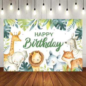 Jungle Animal Safari Party Background Backdrop