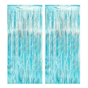 2Pcs 2m Tinsel Curtain Party Background Decor