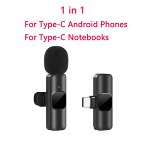 Wireless Lavalier Microphone Mini Mic for iPhone Android