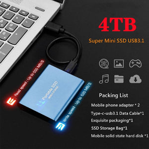 Portable SSD 1TB External Hard Drive High-speed Solid State Drive