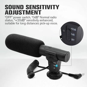 Video Recording Microphone for SLR Cameras 3.5mm