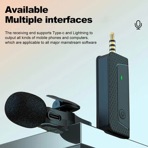 Lavalier Bluetooth Microphone Professional Wireless