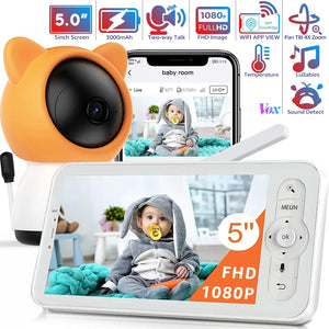 WiFi Baby Monitor with App, 4X Zoom & Night Vision