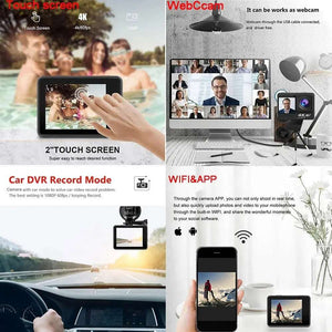 4K Action Camera 60FPS 24MP Touch LCD EIS Dual Screen