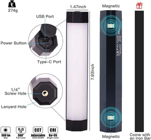 RGB Tube LED Video Light with APP Control