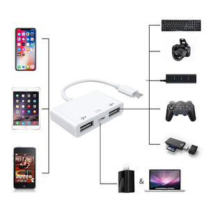 Type-C TF CF SD Memory Card Reader OTG USB-C Adapter