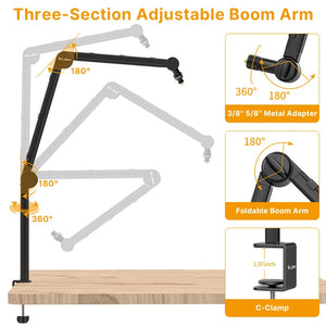 Microphone Boom Arm Stand Desk Holder