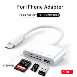 4 in 1 USB Card Reader for iPhone | Rubyframe