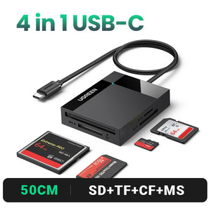 Card Reader SD Micro SD TF CF MS 4-in-1 USB-C/USB3.0