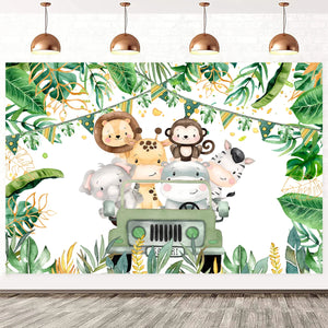 Jungle Animal Safari Party Background Backdrop