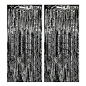 2Pcs 2m Tinsel Curtain Party Background Decor