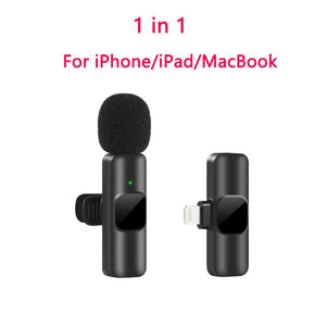 Wireless Lavalier Microphone Mini Mic for iPhone Android