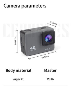 Action Camera Waterproof 4K60FPS - WiFi Anti-shake