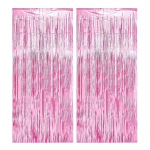 2Pcs 2m Tinsel Curtain Party Background Decor