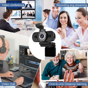 Wide Angle Autofocus Webcam with Built-in Microphone 1080P HD