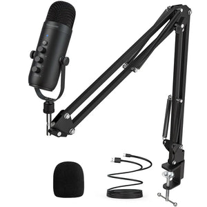 Professional USB Podcast Microphone Studio Kit with Boom Arm