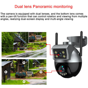 Dual Lens Wifi PTZ Outdoor Camera Tuya 4K