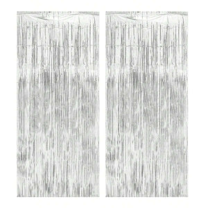 2Pcs 2m Tinsel Curtain Party Background Decor