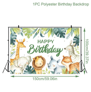 Jungle Animal Safari Party Background Backdrop