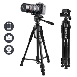 55” Travel Camera Tripod Aluminum Stand for DSLR/SLR