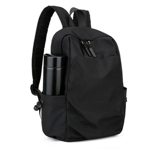 Mini Men's Fashion Backpack - Black Canvas Bag