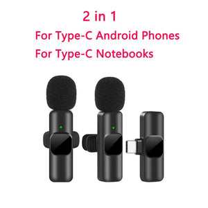 Wireless Lavalier Microphone Mini Mic for iPhone Android