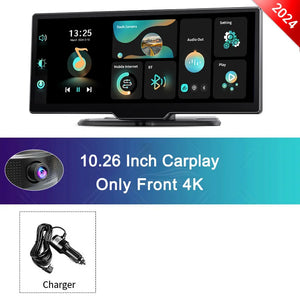 K2 10.26" Dash Cam 4K Rearview Camera Carplay & Android Auto