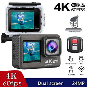 4K Action Camera 60FPS 24MP Touch LCD EIS Dual Screen