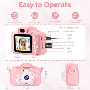 Kids Camera Toys HD Cartoon Digital Mini SLR Camera