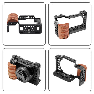 Wood Handle Metal Camera Cage - Sony A6400/A6300