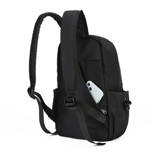 Mini Men's Fashion Backpack - Black Canvas Bag