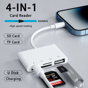 4 in 1 USB Card Reader for iPhone | Rubyframe