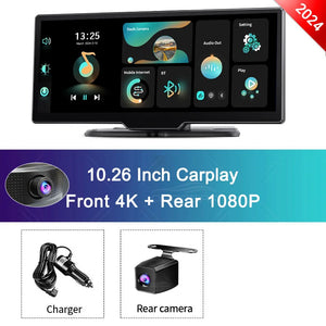 K2 10.26" Dash Cam 4K Rearview Camera Carplay & Android Auto